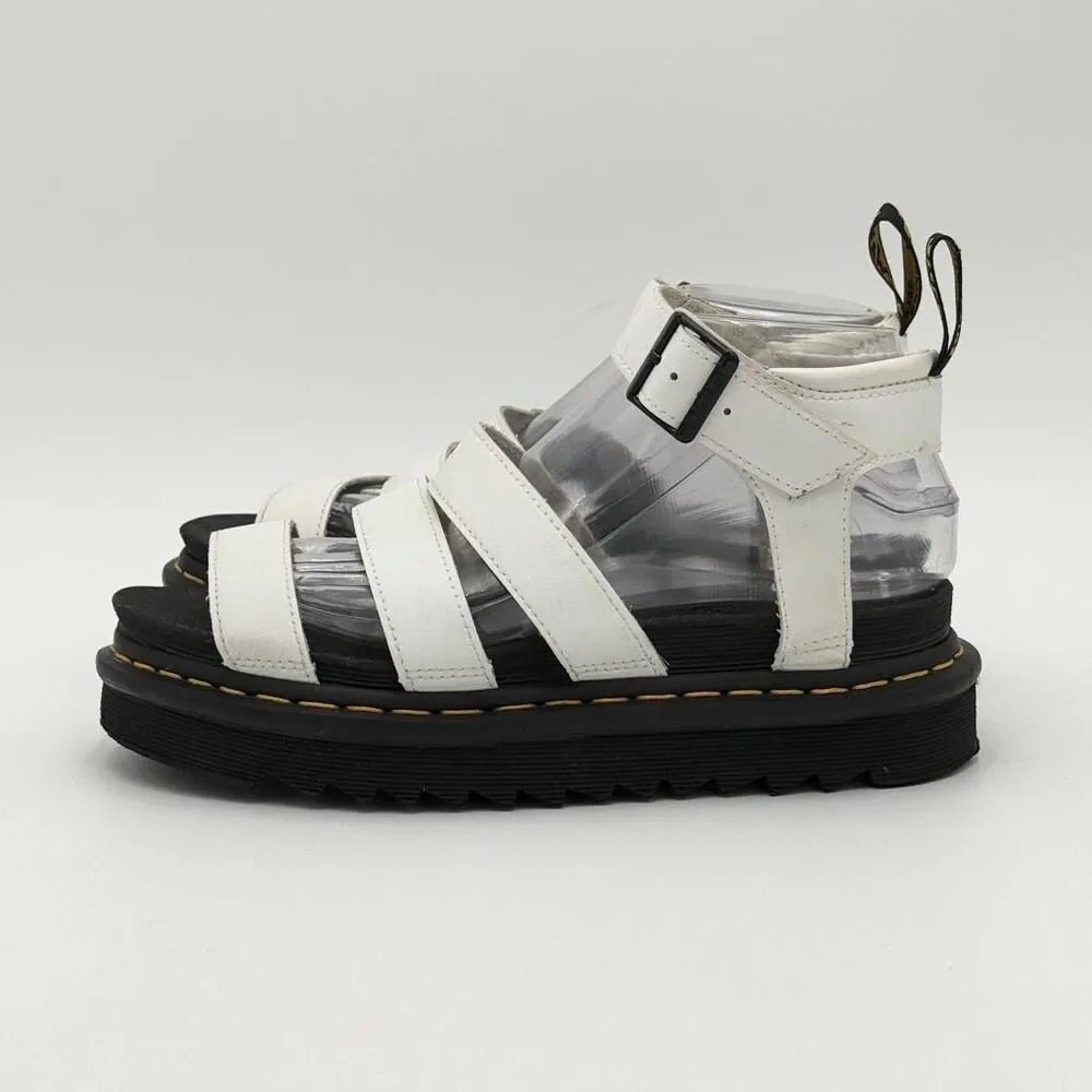 Dr. Martens Blaire White Leather Multi Strap Ankle Sandals - US Women’s 8 / EU 3